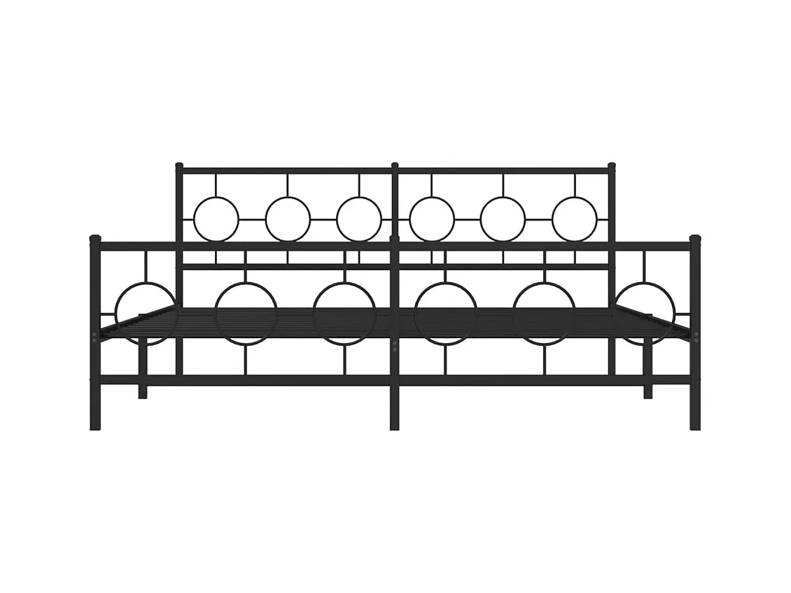 Cama matrimonial- 183x213 cm cabecero y estribo metal negro ES536962