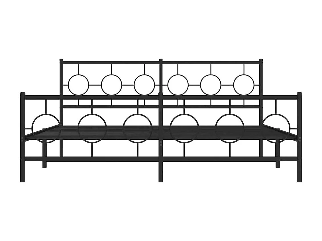 Cama matrimonial- 183x213 cm cabecero y estribo metal negro ES536962