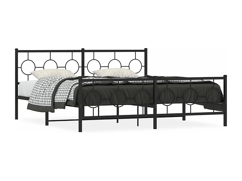 Bedframe met hoofd- en voeteneinde metaal zwart 183x213 cm BE929687