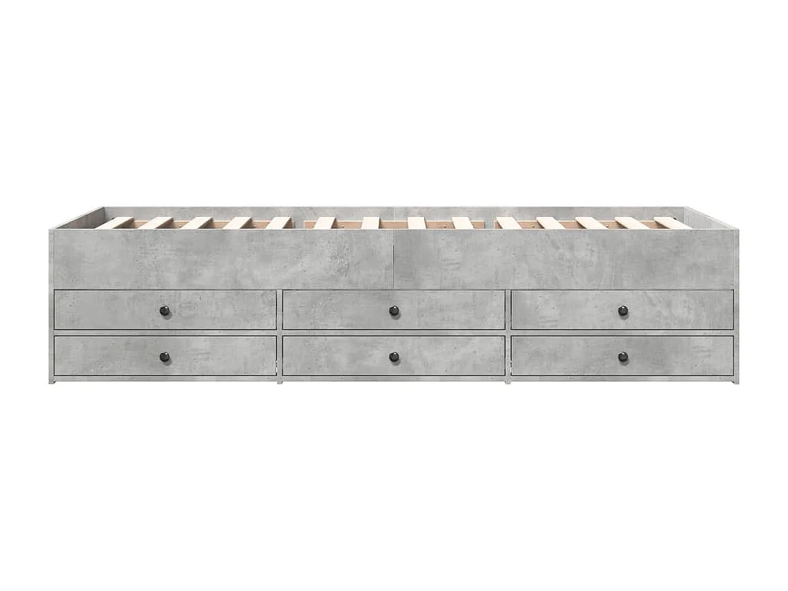 Lit de jour et tiroirs gris béton 100x200 cm bois d'ingénierie FR19054