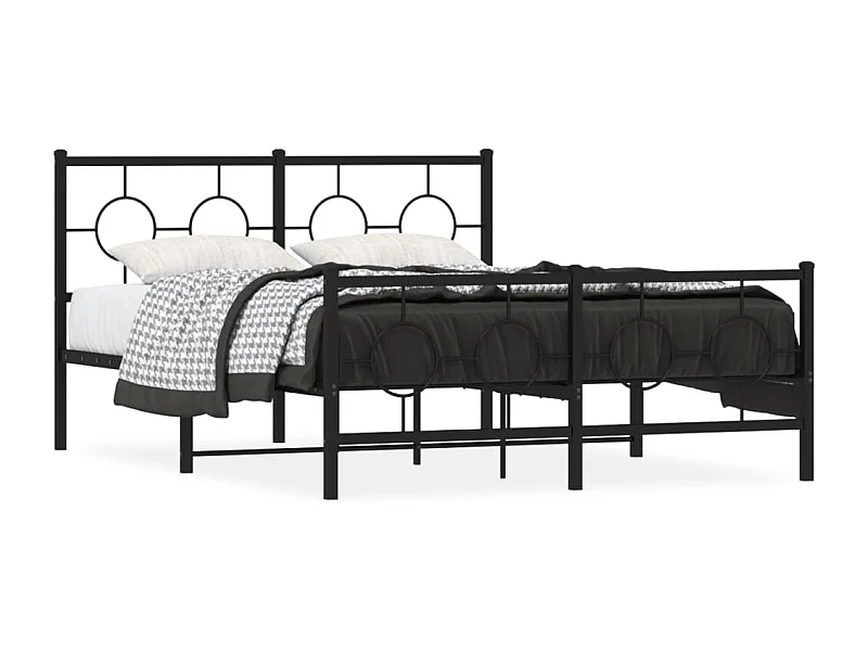 Bedframe met hoofd- en voeteneinde metaal zwart 140x200 cm BE291438