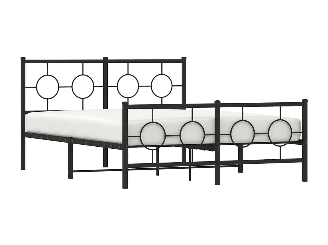 Bedframe met hoofd- en voeteneinde metaal zwart 140x200 cm BE291438