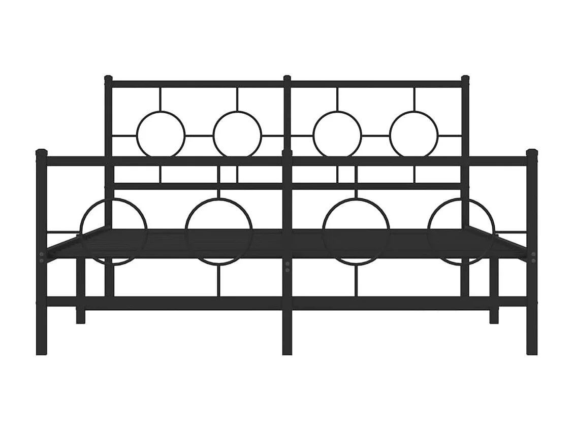 Bedframe met hoofd- en voeteneinde metaal zwart 140x200 cm BE291438
