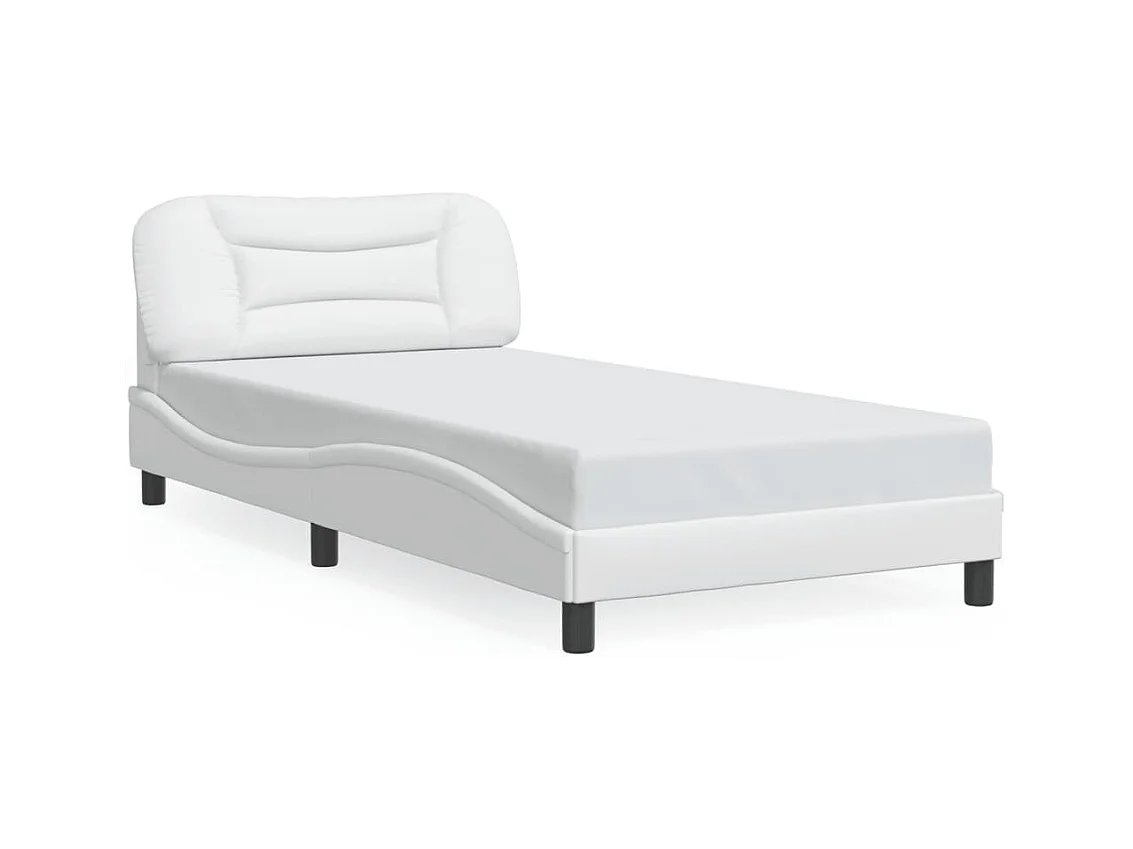 Lit simple avec lumières LED blanc 100x200 cm similicuir FR17124