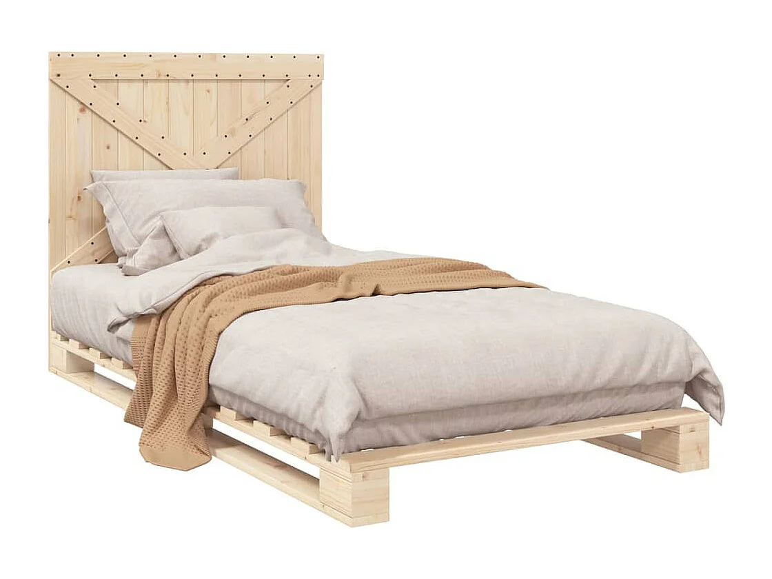 Cama com cabeceira 100x200cm pinho maciço PT307914