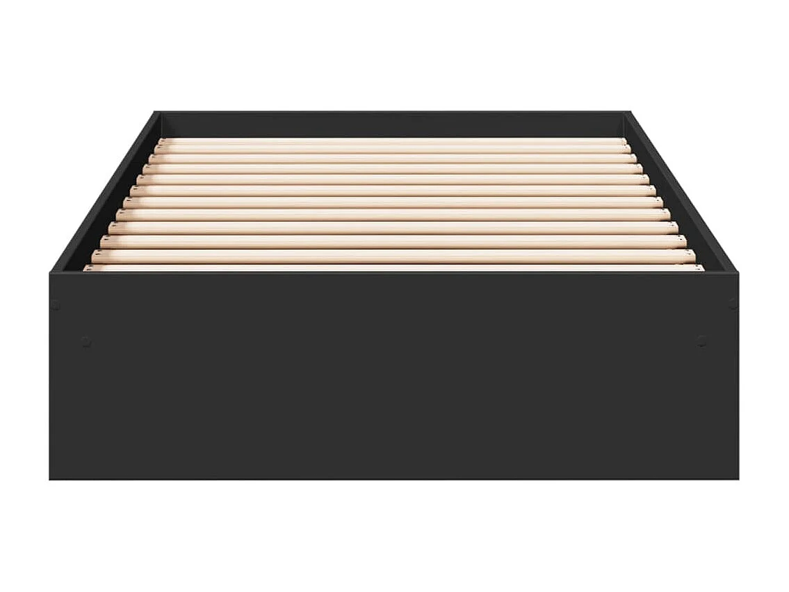 Lit simple avec tiroirs noir 100x200 cm bois d'ingénierie FR91489