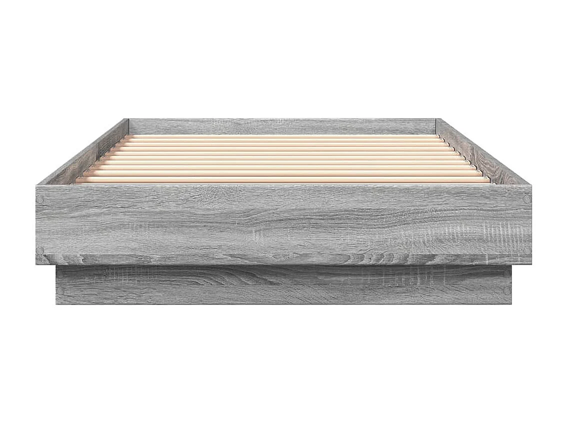 Lit simple sonoma gris 100x200 cm bois d'ingénierie FR23399