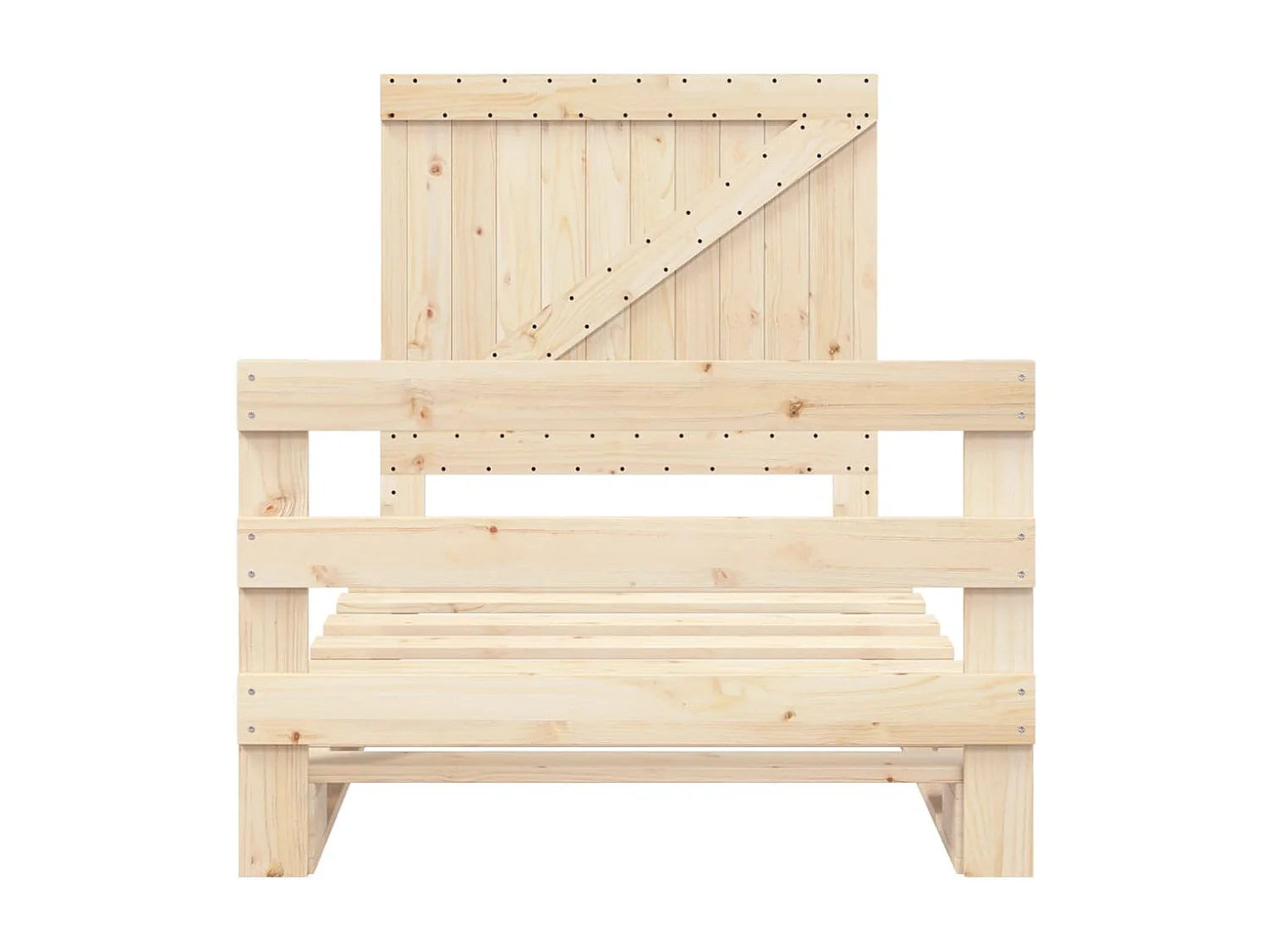 Lit simple et tête de lit 100x200 cm bois de pin massif FR62429