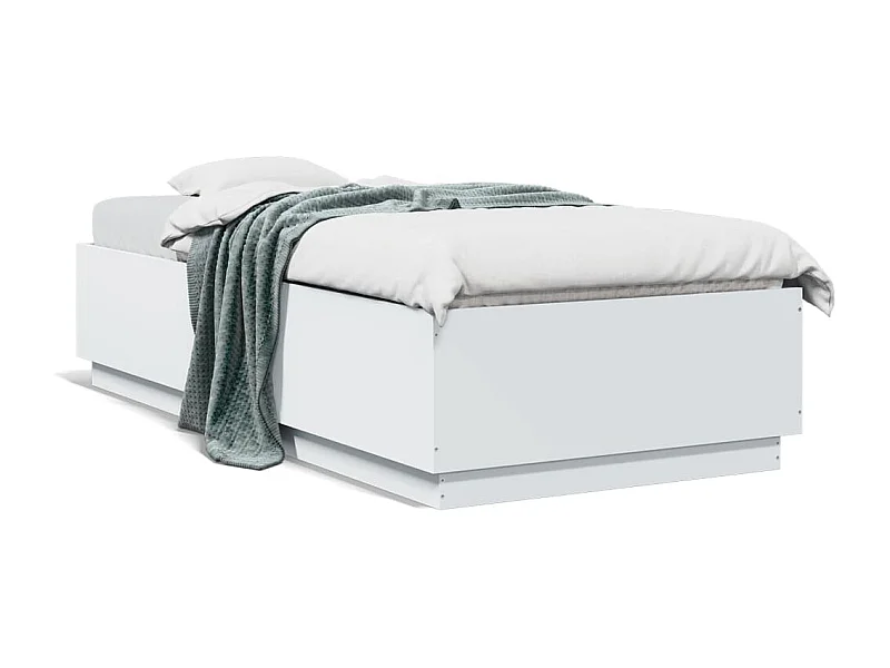 Lit simple blanc 100x200 cm bois d'ingénierie FR95149