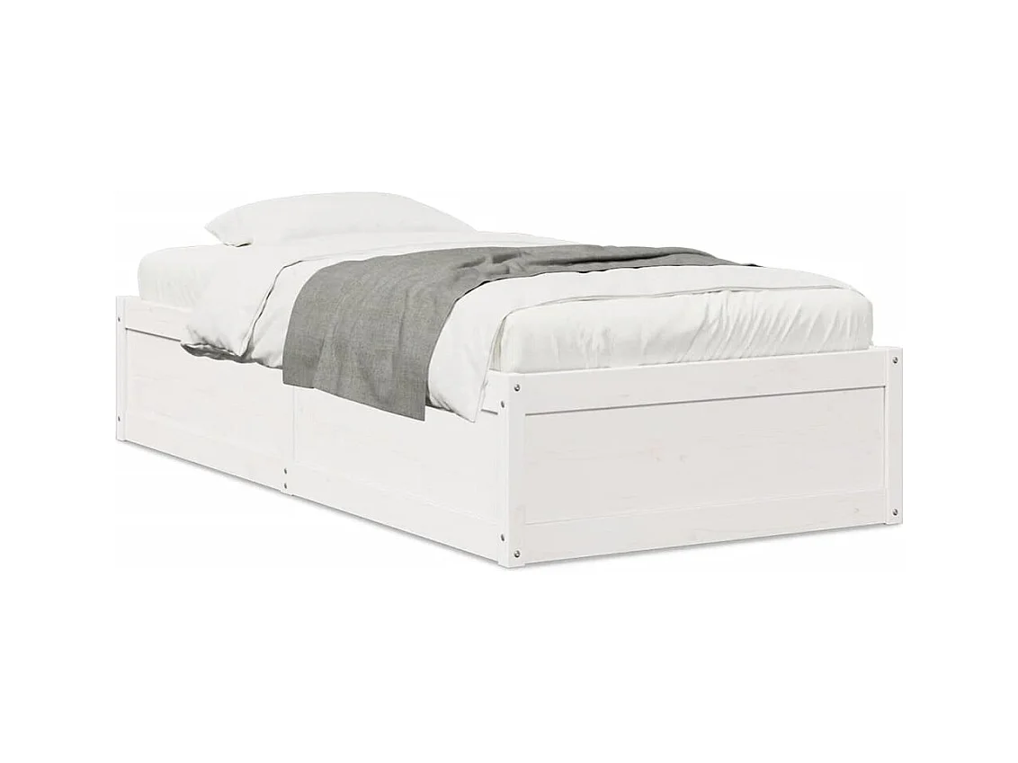 Bedframe zonder matras massief grenenhout wit 140x200 cm BE424299