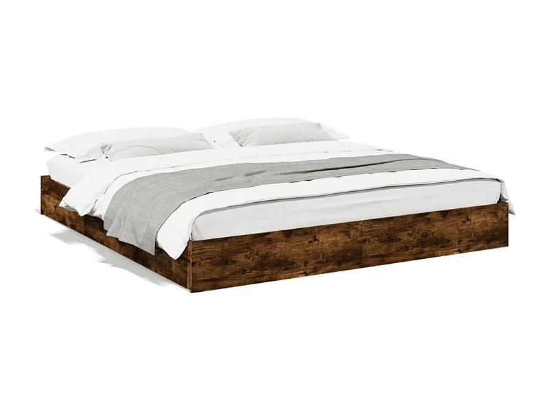 Bedframe met lades bewerkt hout gerookt eikenkleurig 180x200 cm BE297997