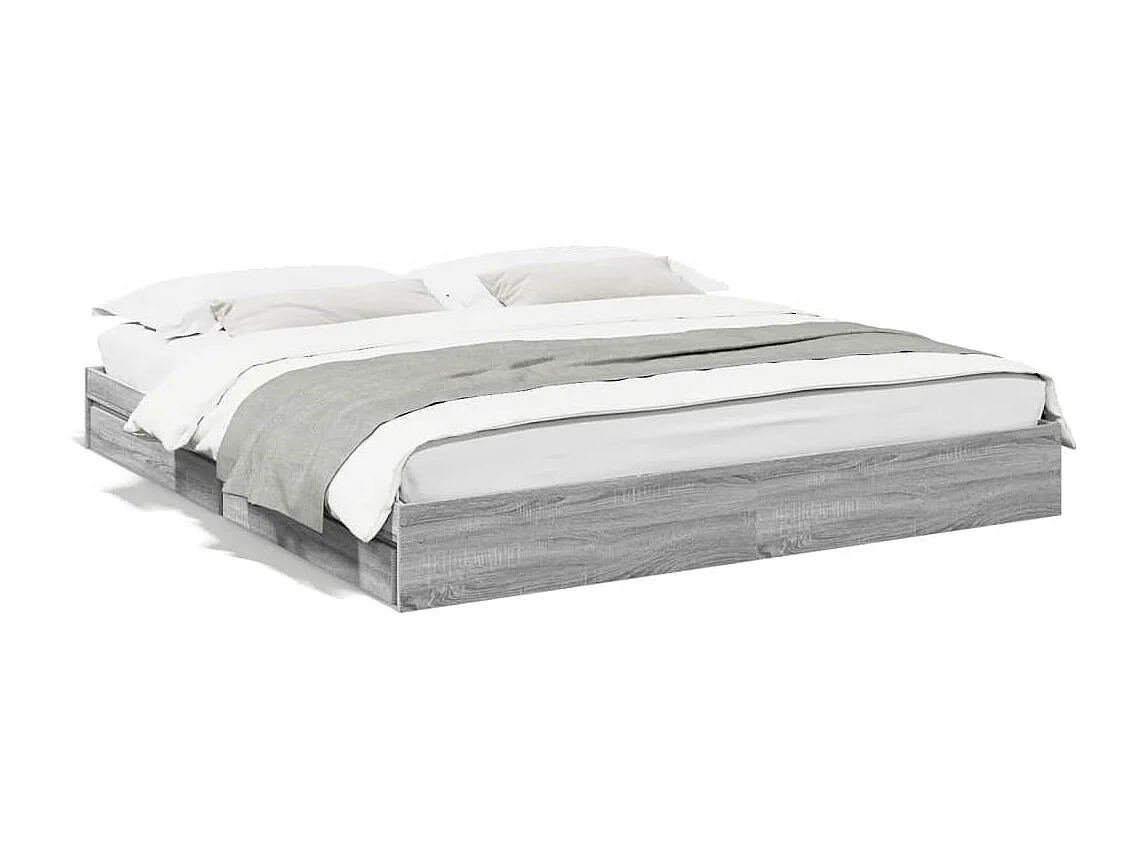 Cama 180x200 cm con cajones madera ingeniería gris Sonoma ES820132