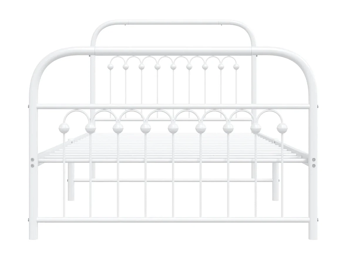 Bedframe met hoofd- en voeteneinde metaal wit 100x190 cm BE878937