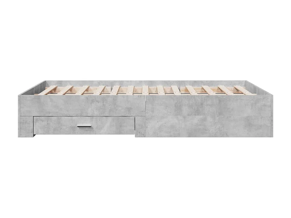 Cama 140x190 cm con cajones madera ingeniería gris hormigón ES788290