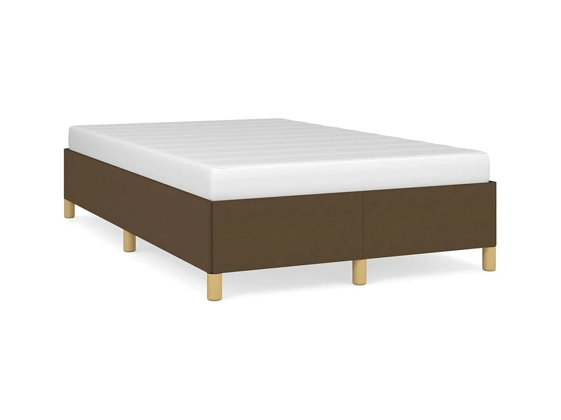 Lit double marron foncé 120x190 cm tissu FR15927