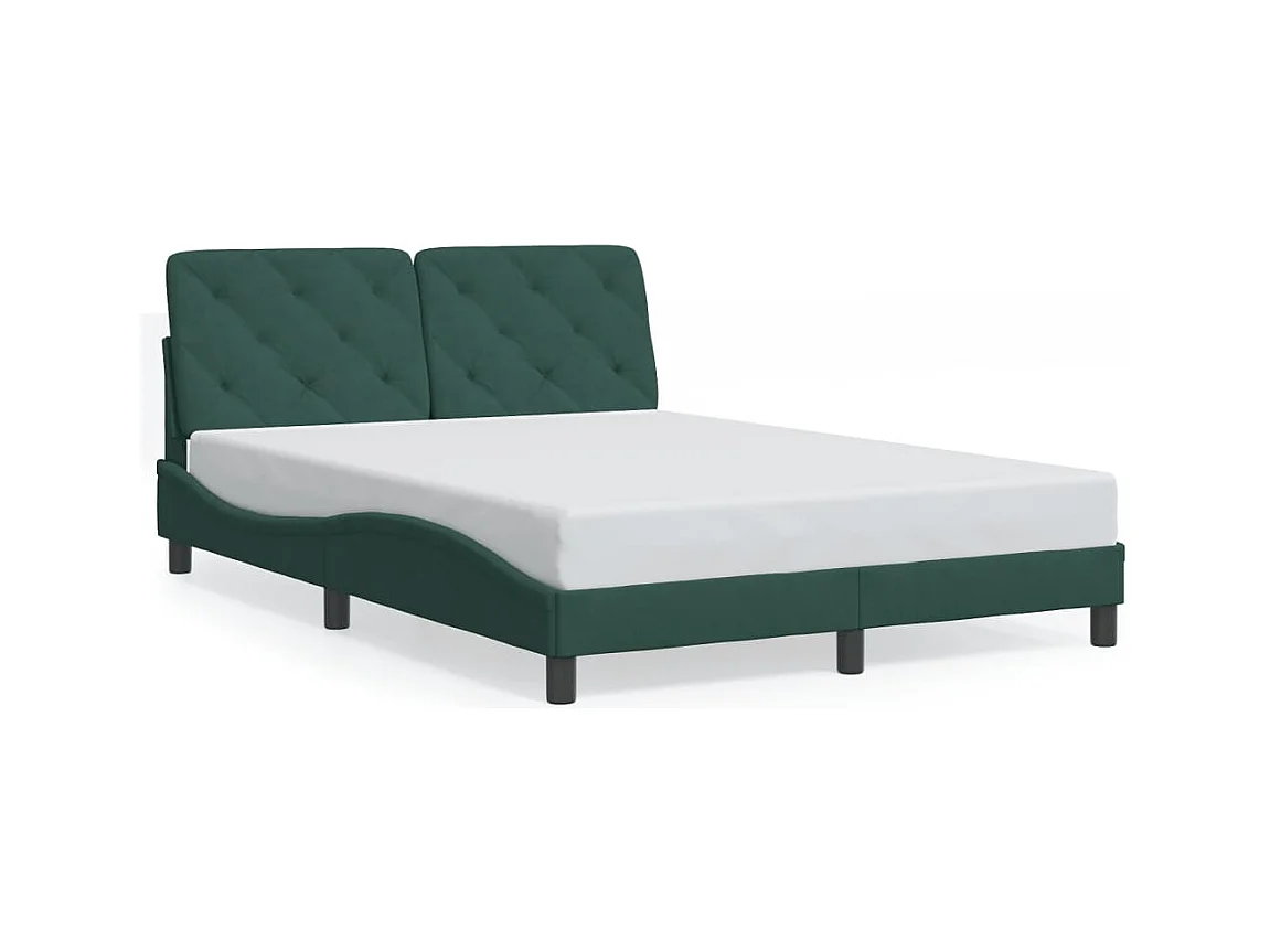 Cama c/ luzes LED 140x190 cm veludo verde-escuro PT910739