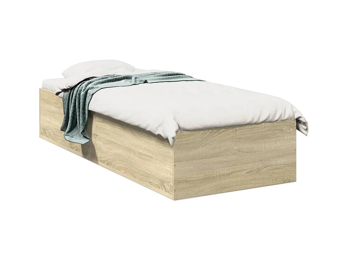 Lit simple chêne sonoma 100x200 cm bois d'ingénierie FR55065