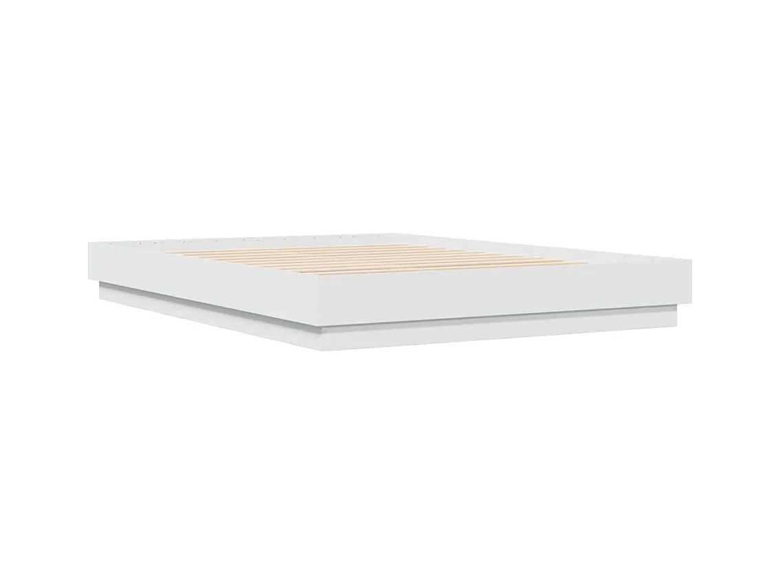 Lit double avec lumières LED blanc 150x200 cm FR60748