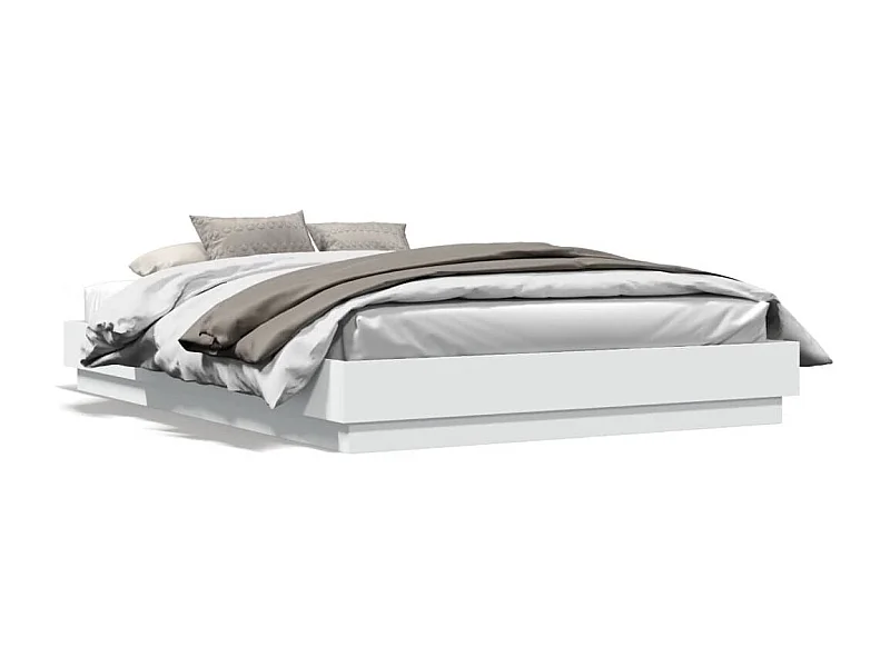 Lit double avec lumières LED blanc 150x200 cm FR60748