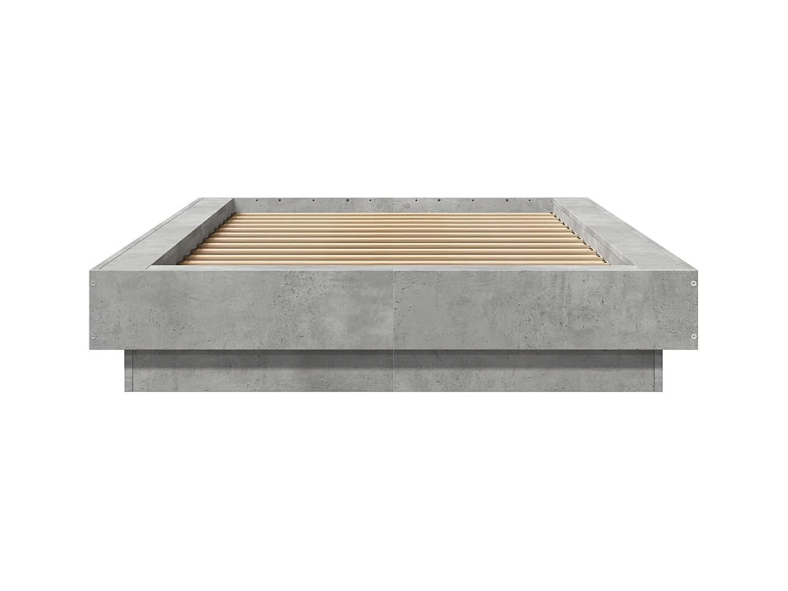 Cama individual- 90x190 cm madera de ingeniería gris hormigón ES474328