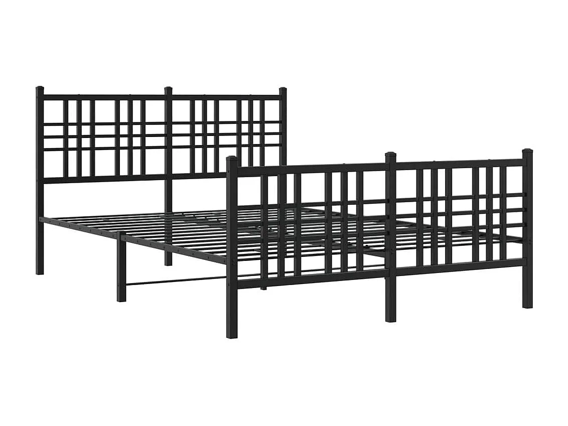 Cama com cabeceira e pés 120x190 cm metal preto PT796931