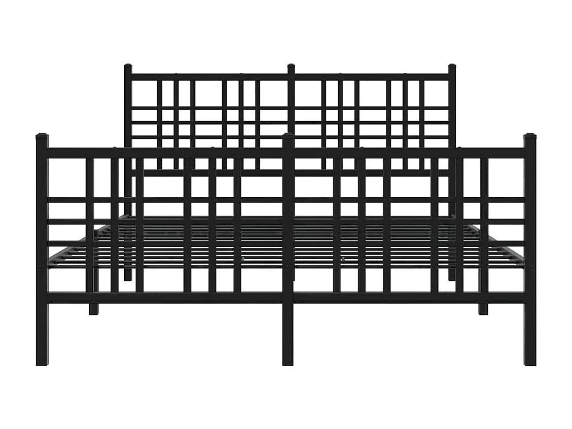 Cama com cabeceira e pés 120x190 cm metal preto PT796931