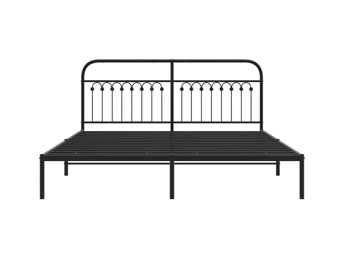 Cama matrimonial- 183x203 cm con cabecero metal negro ES488159