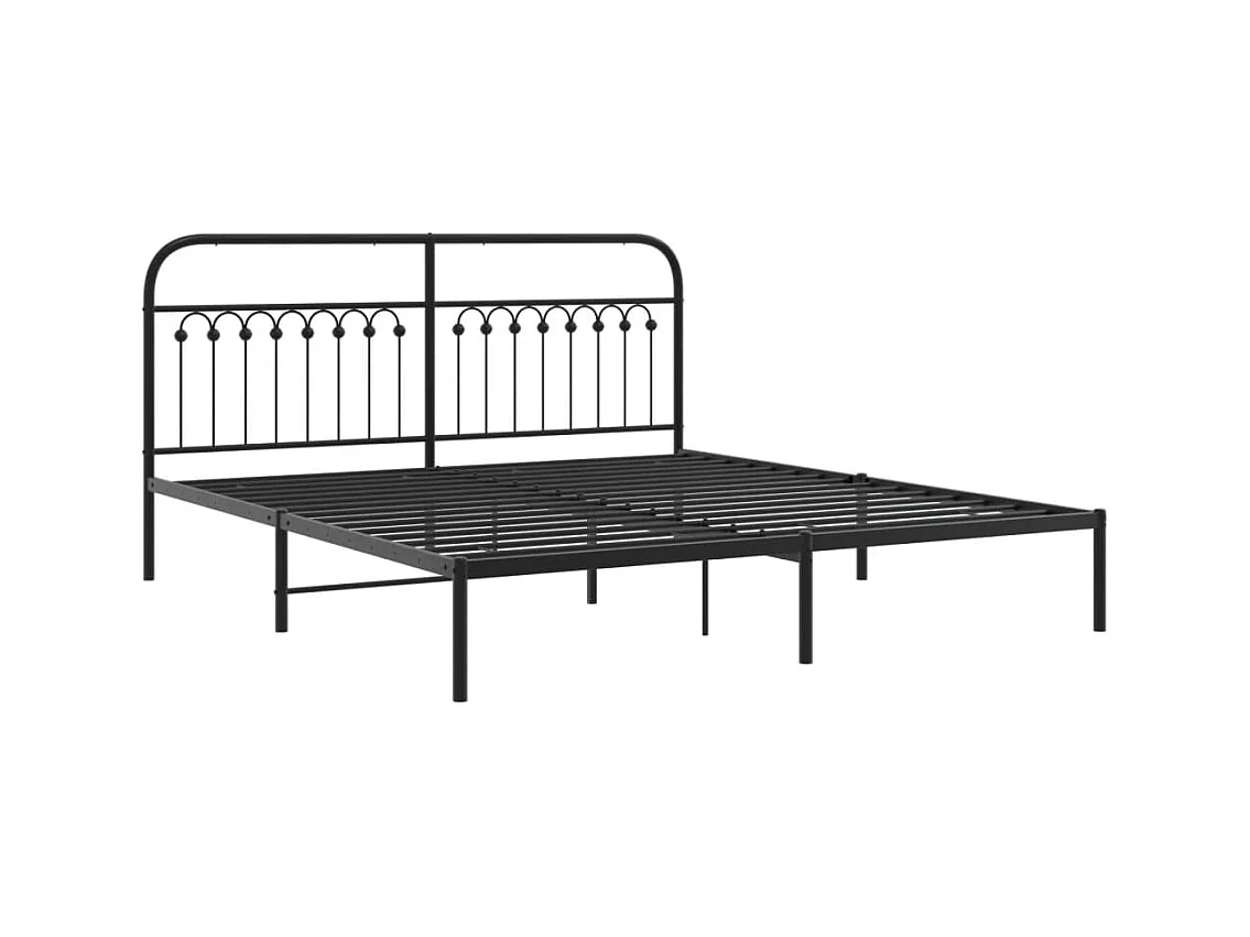 Cama matrimonial- 183x203 cm con cabecero metal negro ES488159
