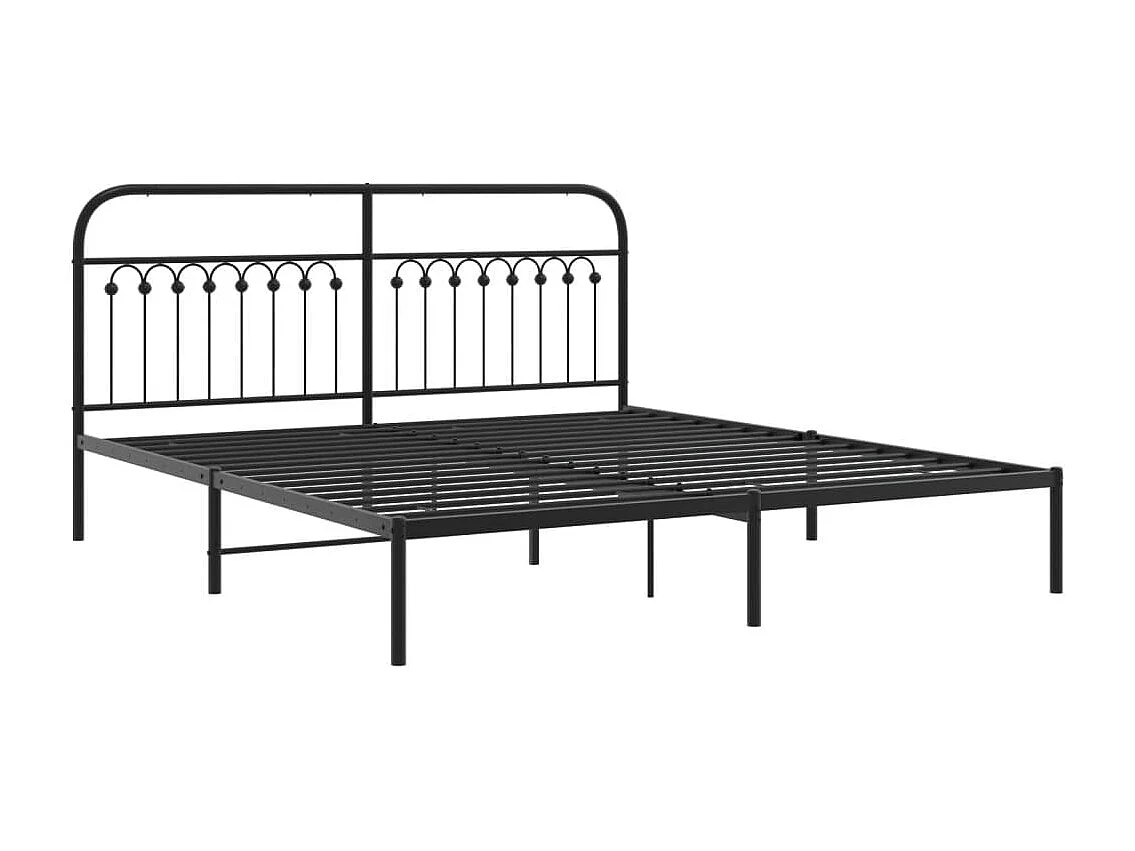 Cama matrimonial- 183x203 cm con cabecero metal negro ES488159