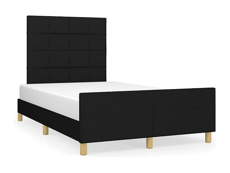 Cama com cabeceira 120x190 cm tecido preto PT605899