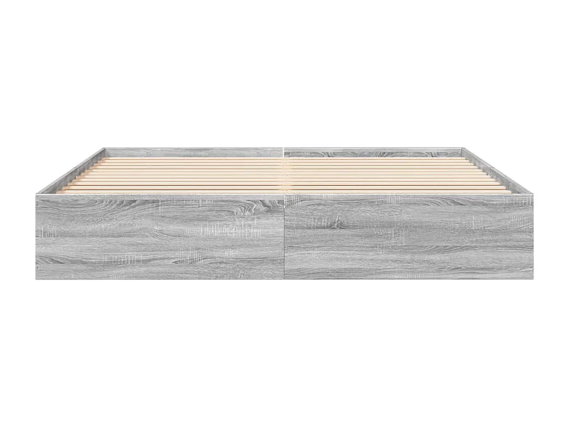 Lit double sonoma gris 200x200 cm bois d'ingénierie FR79095