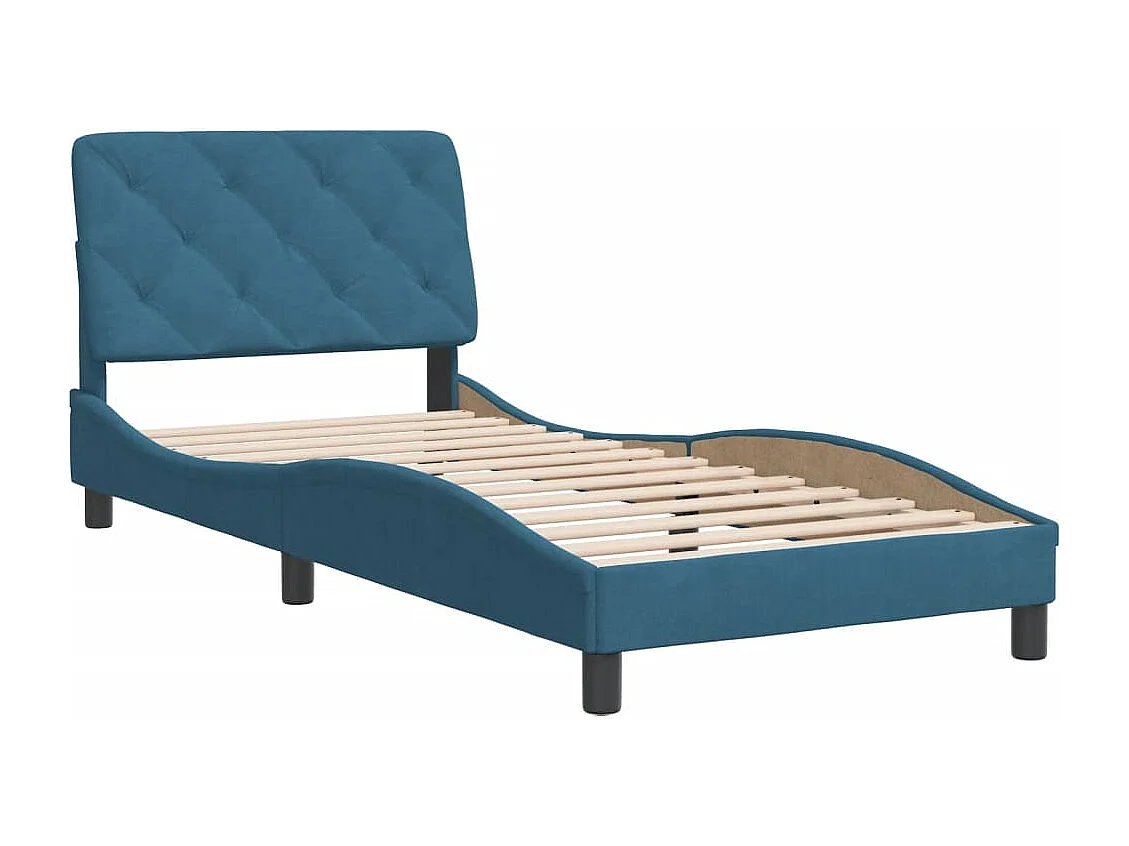 Cama com cabeceira 80x200 cm veludo azul PT372533
