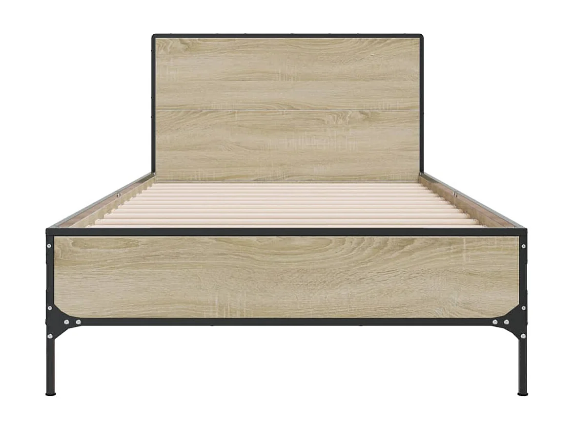 Cama derivados de madeira e metal carvalho sonoma PT424514