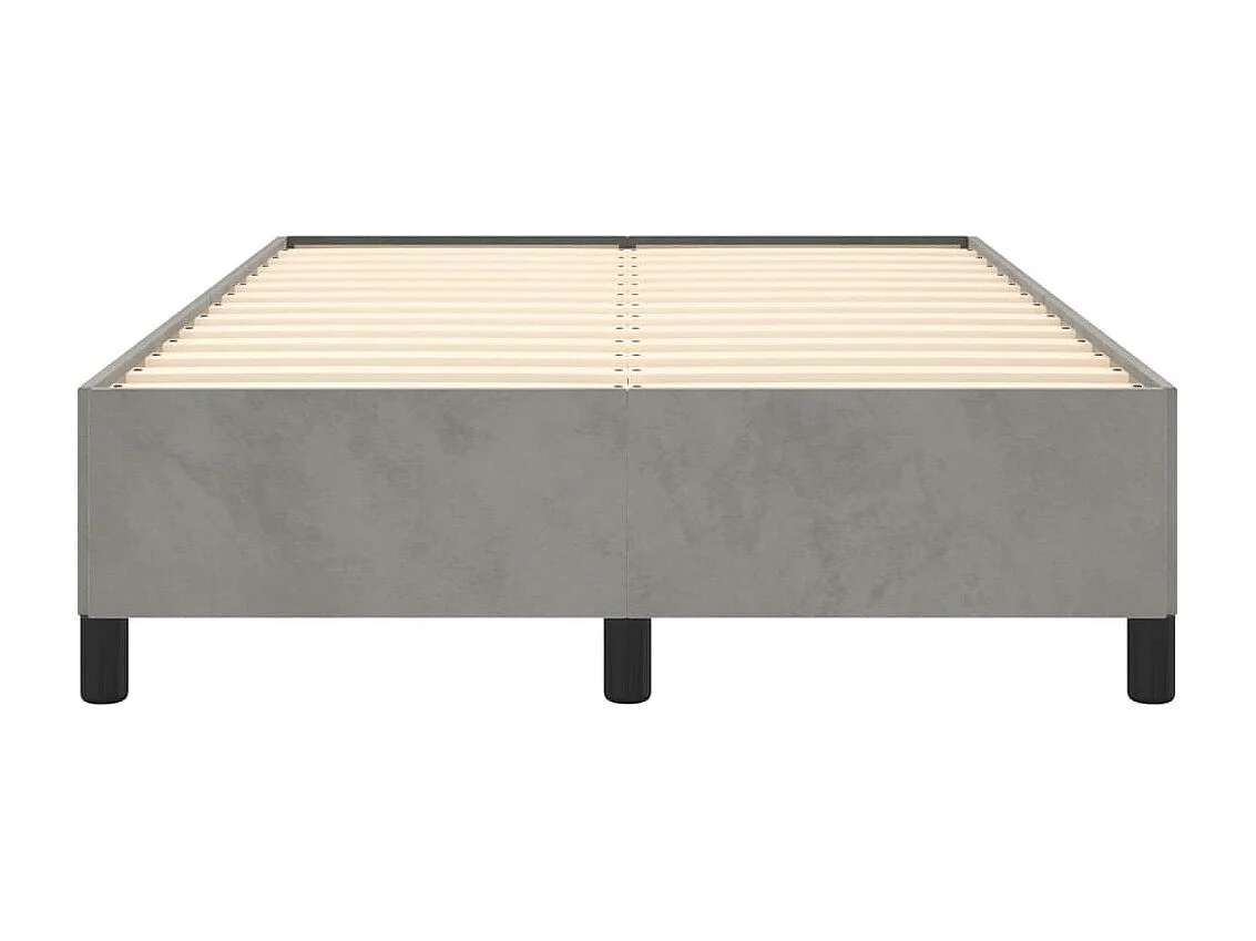 Lit double gris clair 120x190 cm velours FR72670