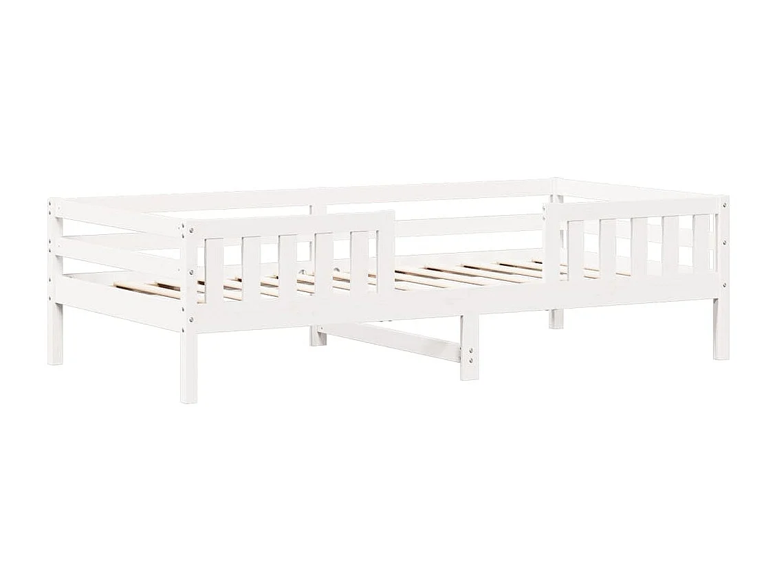 Lit simple avec toit blanc 75x190 cm bois massif de pin FR46350