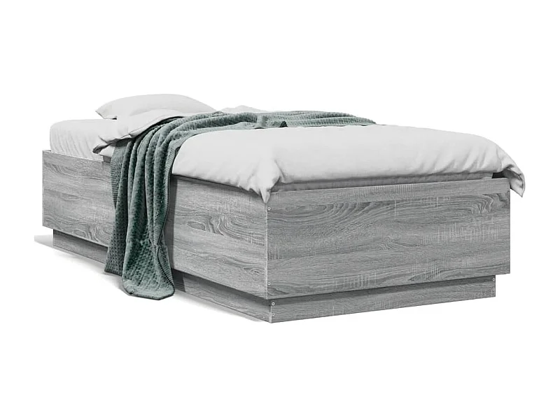 Lit simple avec lumières LED sonoma gris 75x190 cm FR18941