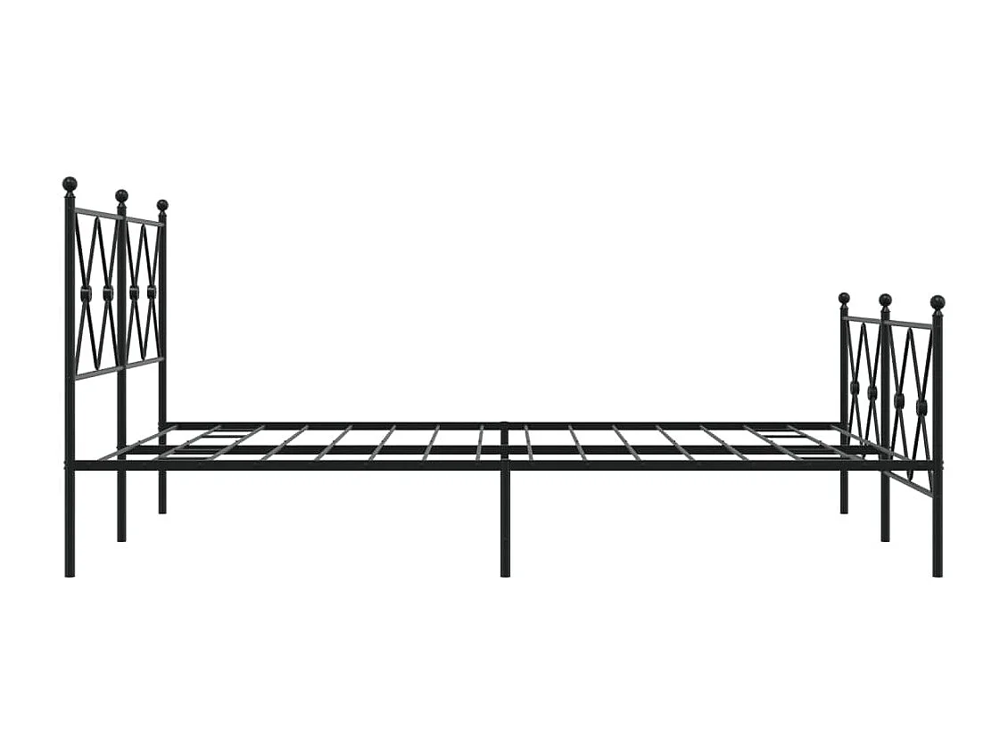 Bedframe met hoofd- en voeteneinde metaal zwart 137x190 cm BE911462