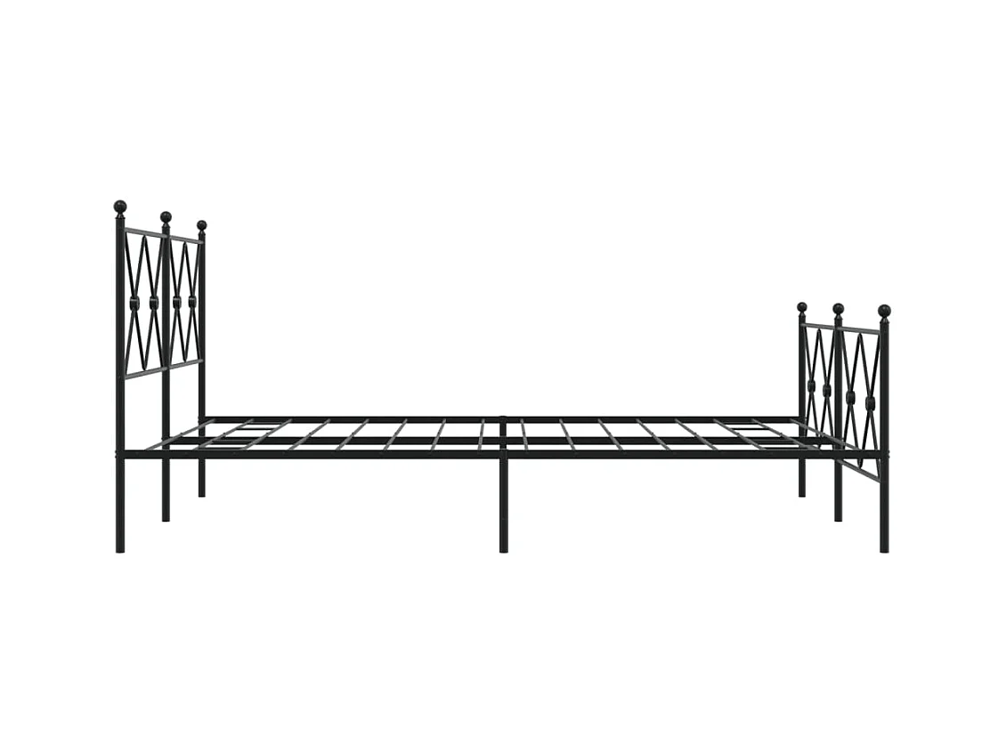 Cama 137x190 cm - con cabecero y estribo metal negro ES460585