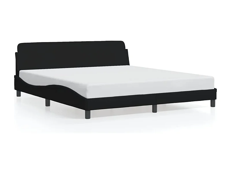Cama 180x200 cm tecido preto PT750162