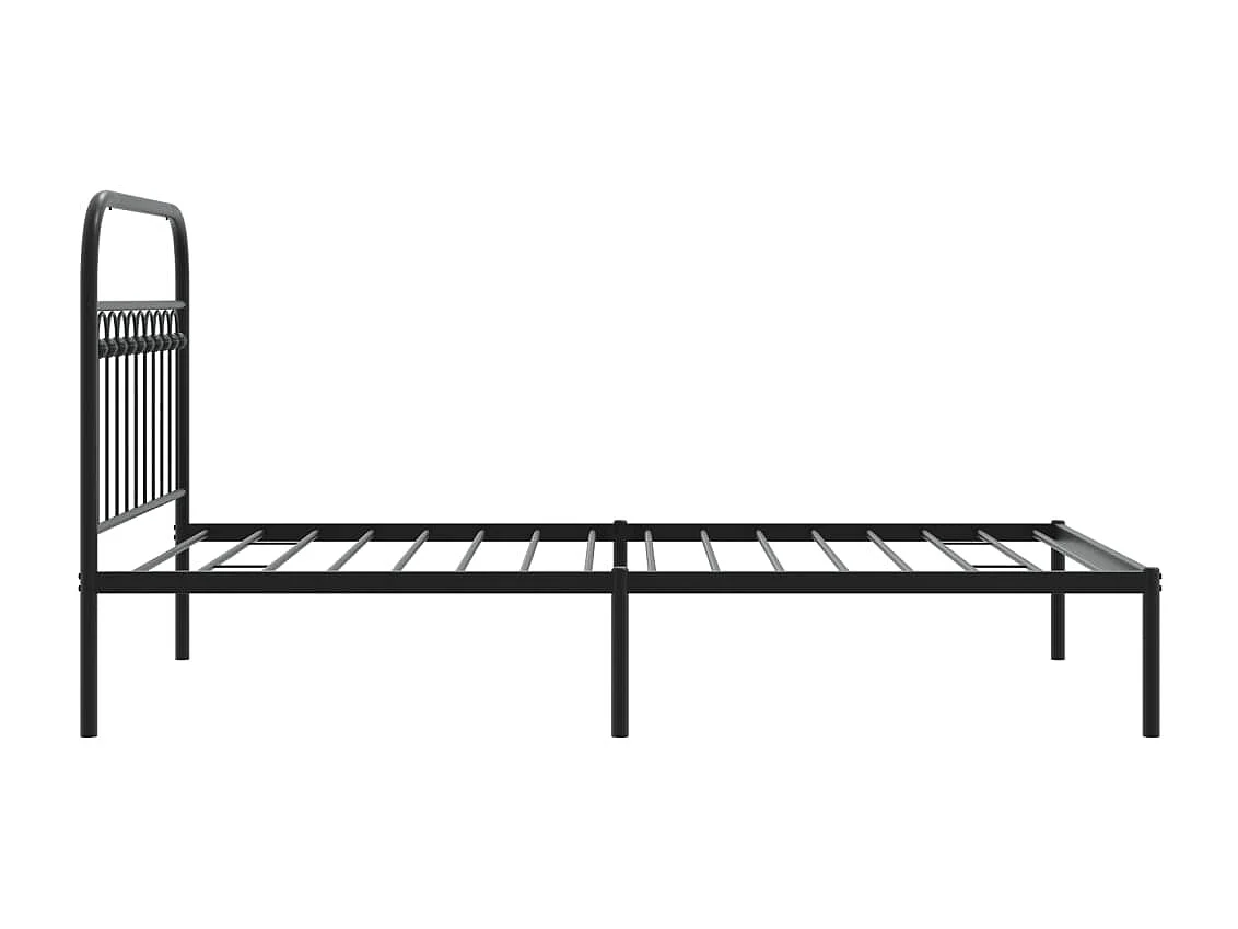 Bedframe met hoofdbord metaal zwart 107x203 cm BE475599