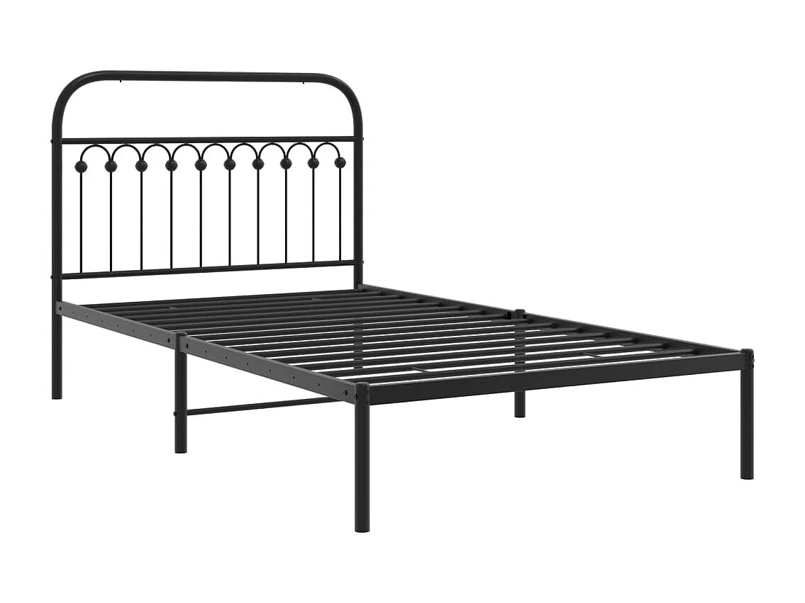 Cama com cabeceira 107x203 cm metal preto PT295957