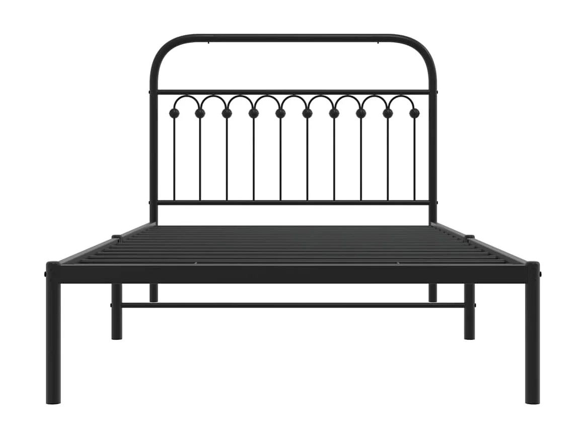 Cama com cabeceira 107x203 cm metal preto PT295957
