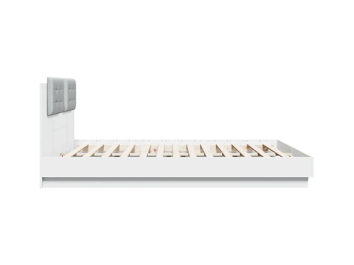 Bedframe met hoofdbord en LED-verlichting wit 180x200 cm BE992396