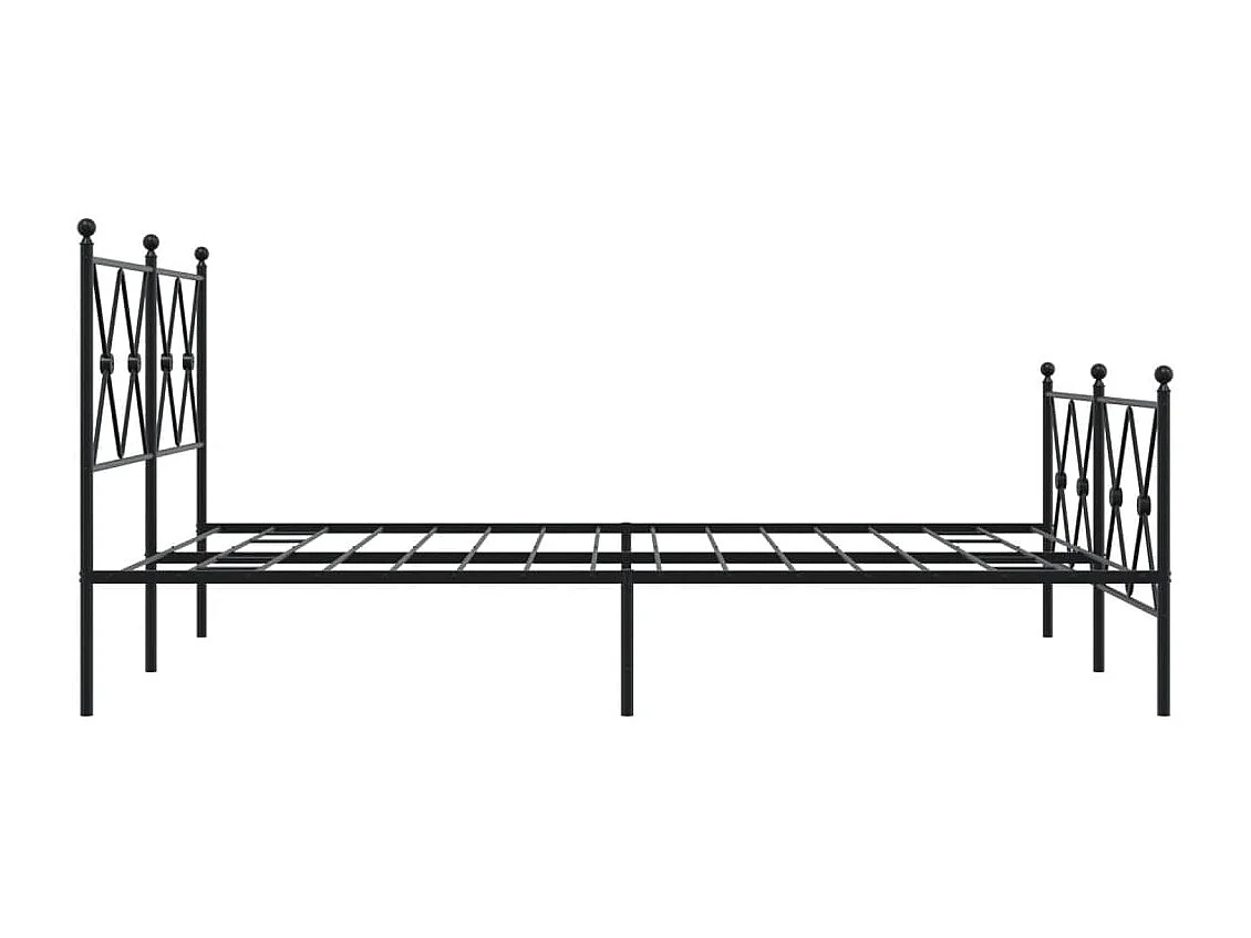Cama matrimonial- 140x200 cm cabecero y estribo metal negro ES332029