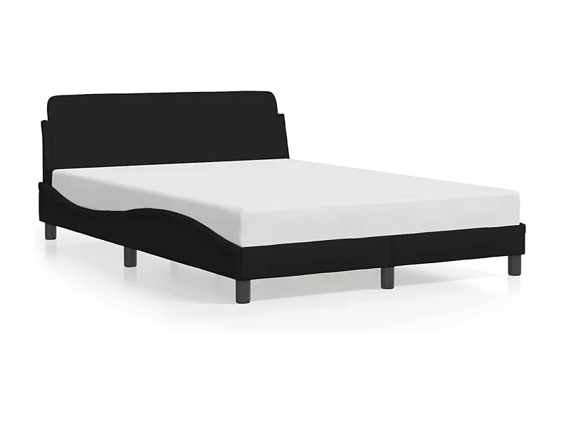 Bedframe met hoofdbord stof zwart 140x190 cm BE229376