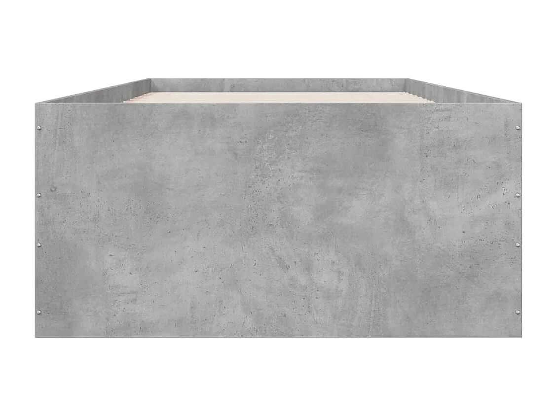 Lit simple gris béton 90x190 cm bois d'ingénierie FR10224
