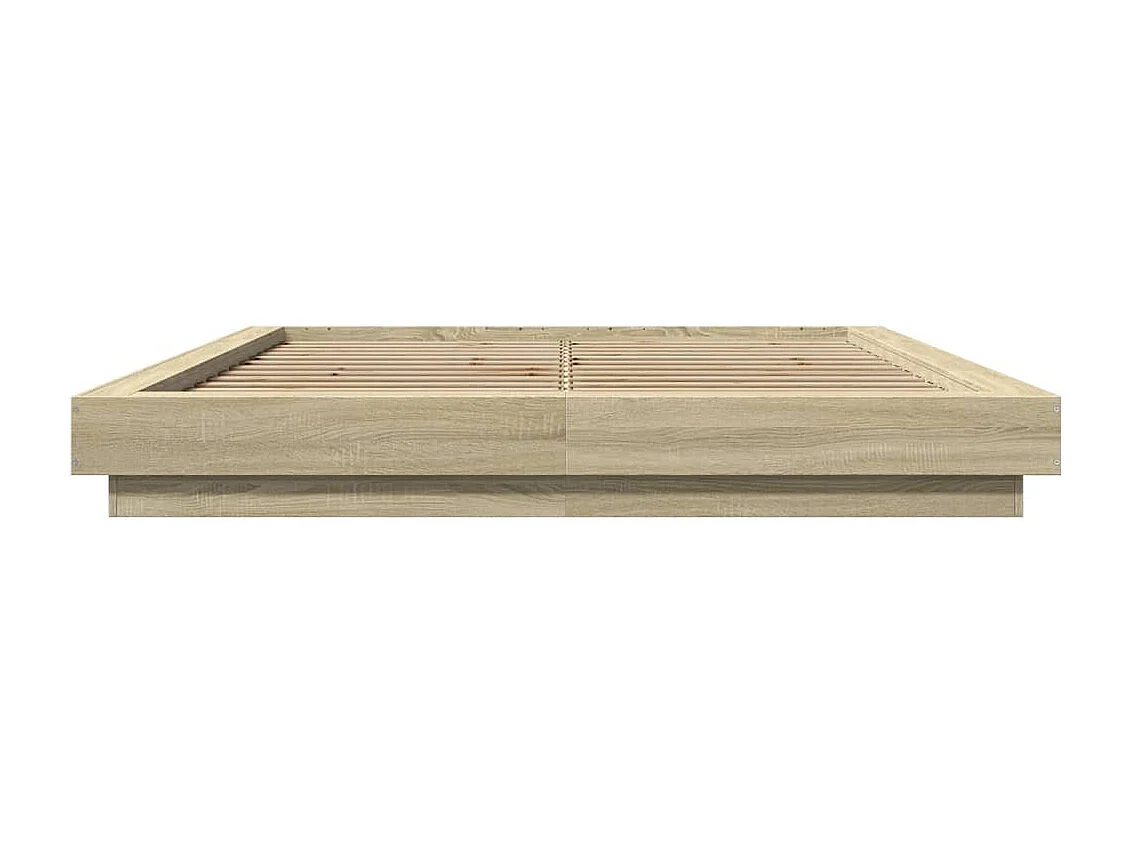 Cama 160x200 cm - con luces LED madera roble Sonoma ES267073