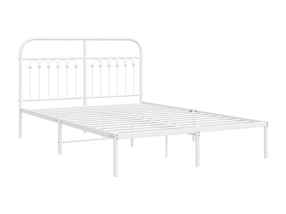 Cama com cabeceira 140x190 cm metal branco PT582272