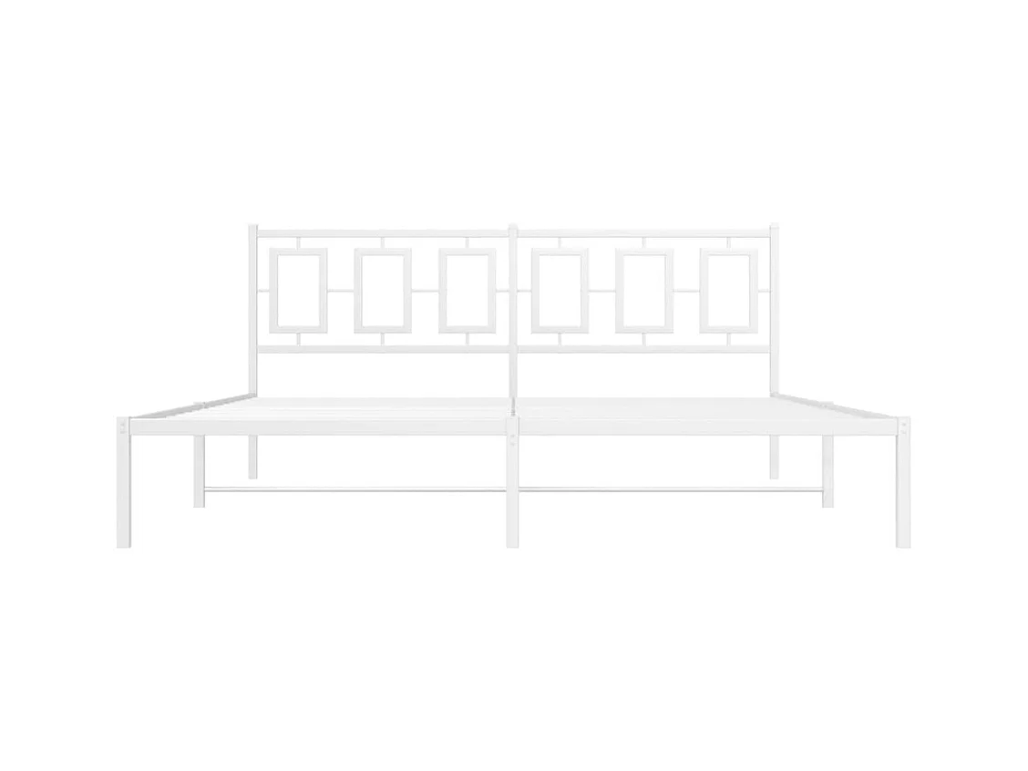 Cama com cabeceira 183x213 cm metal branco PT635808