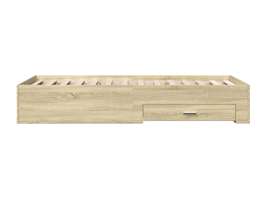 Lit simple et tiroirs chêne sonoma 75x190cm bois d'ingénierie FR45632